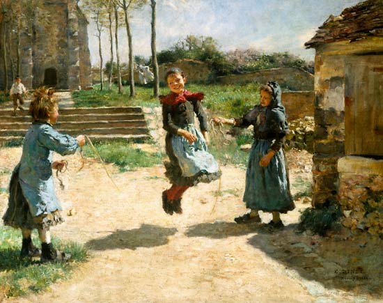 Etienne Dinet. Children skipping.