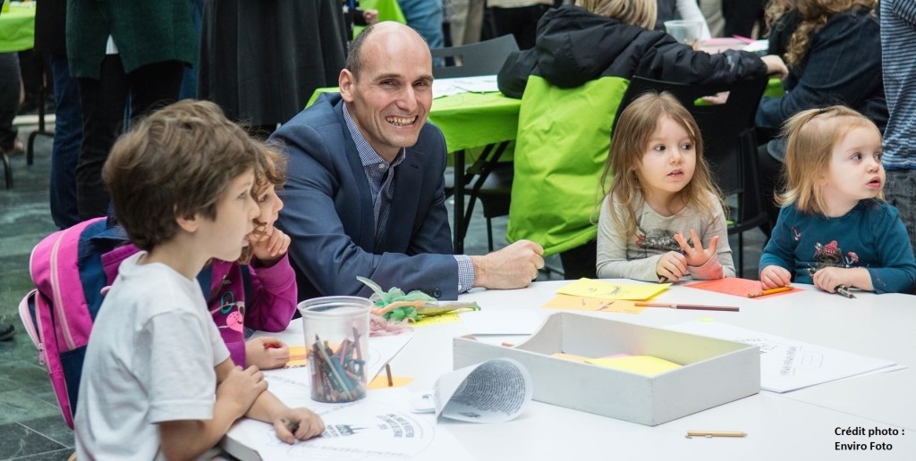 Jean-Yves Duclos with children.
