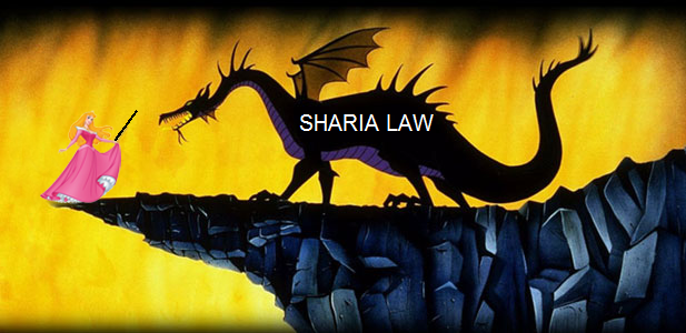 Sharia Law being poked in the eye by Snow White.