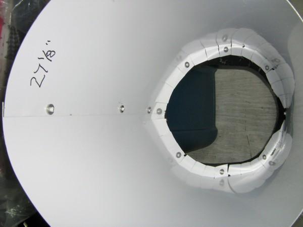 Inside view of telescoping outer chimney joint.