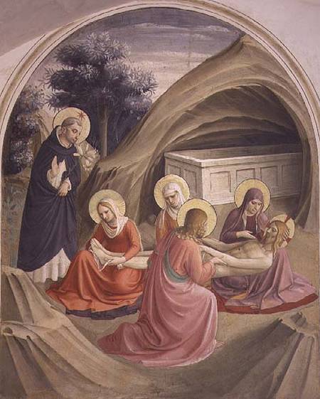Lamentation over the Body of Christ, with St. Dominic - Fra Beato Angelico.