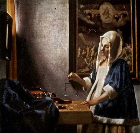 Jan Vermeer van Delft. La femme  la balance.