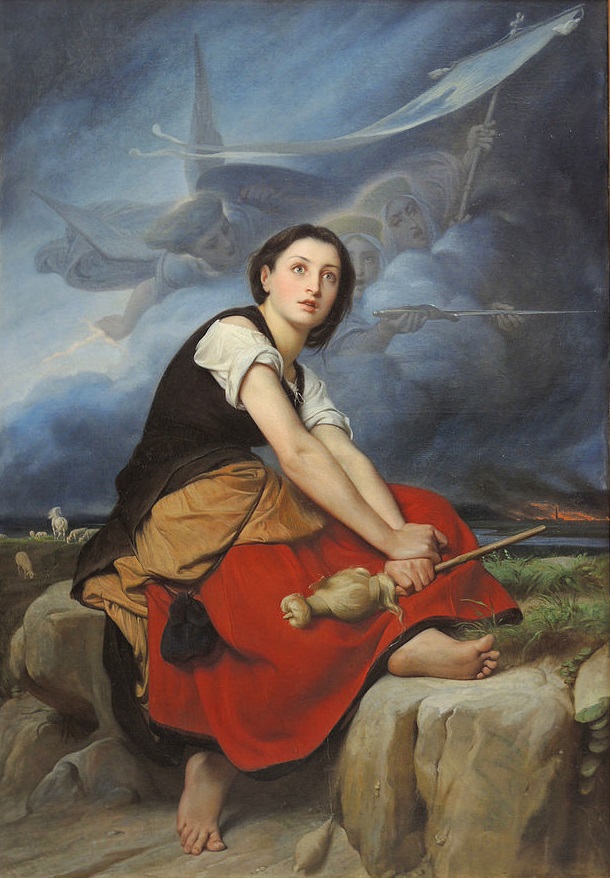 Jeanne d'Arc coutant ses voix. (Lon-Franois Bnouville; 1821-1859).