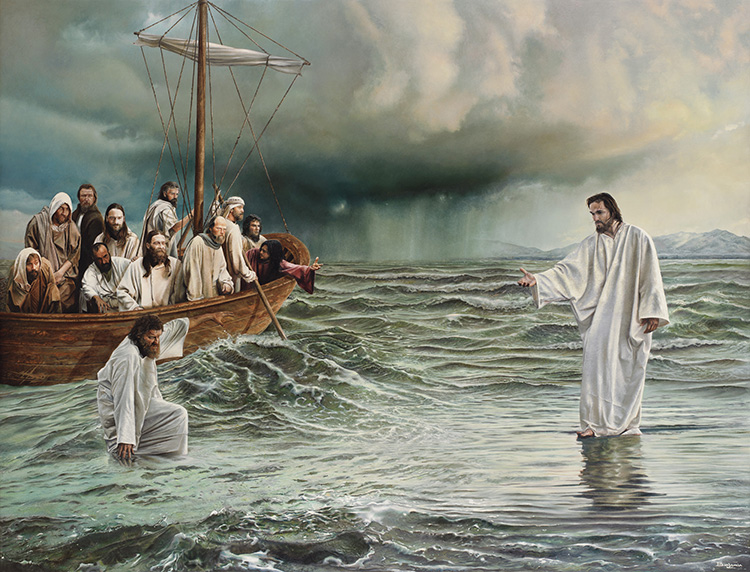 Saint Pierre marchant sur l'eau.