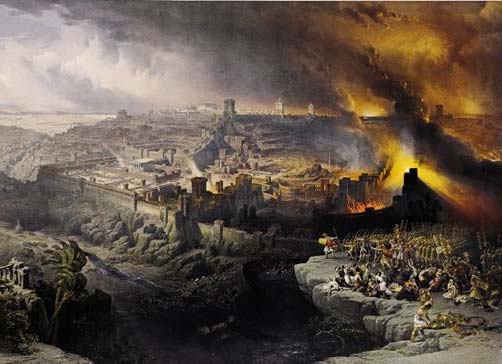 Jrusalem sur le point d'tre dtruite par l'arme romaine.