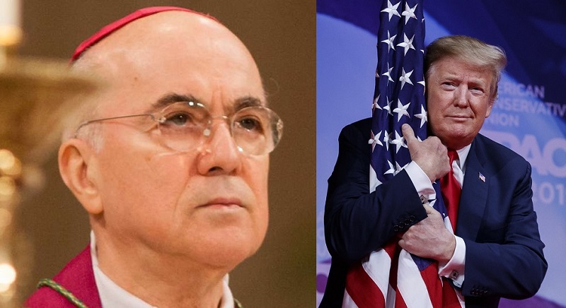 Monseigneur Carlo Maria Vigan et Donald J. Trump.