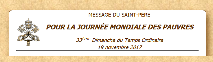 Journ�e mondiale des pauvres.