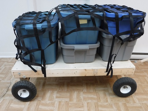 Side view of loaded trailer.